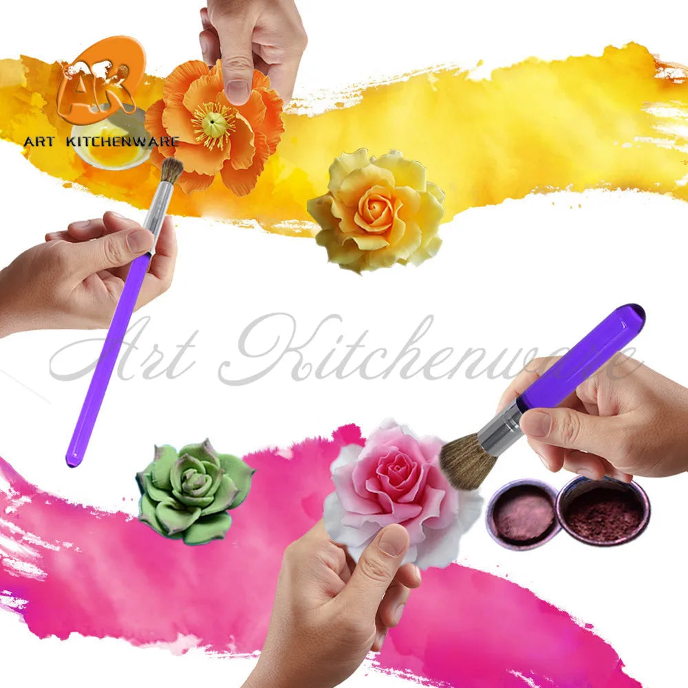 Cake Brush Set Flower Fondant Cake Decorating Pastry Tools Confectionery Tools Bakeware Modeling Tool Makeup Brush Set