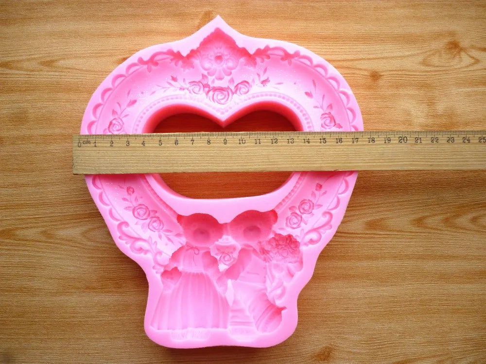 Bear Wedding Fashion Frame Cake Mold Chocolate Mold for the Kitchen Baking Cake Tool DIY Sugarcraft Decoration Tool