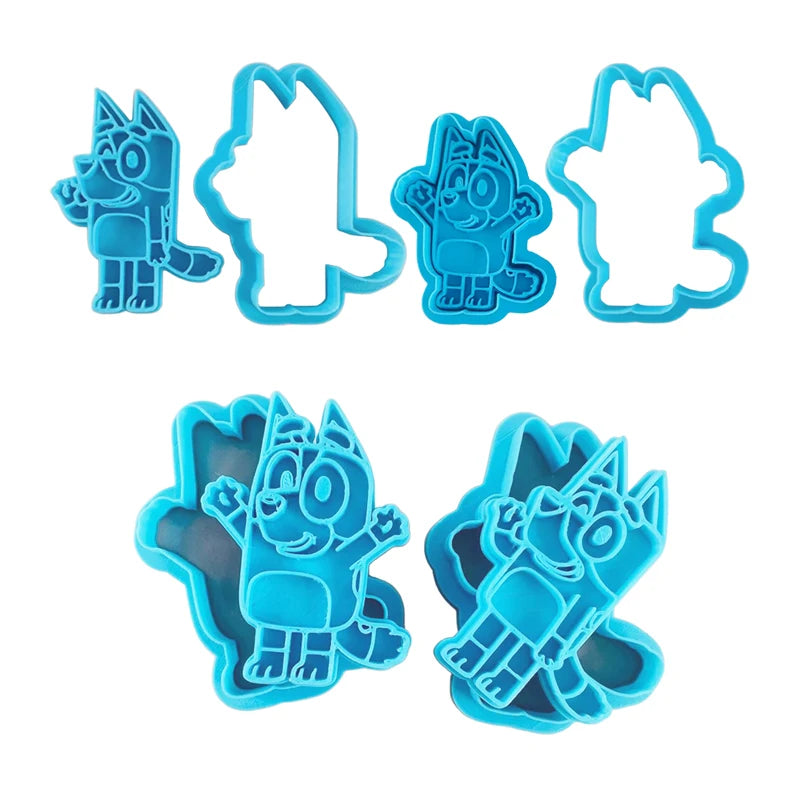 Bluey Bingo Cartoon Cute Little Creative Cake Mold BlueyHigh-Quality Plastic Biscuit Cookie Mold Shaping Gifts