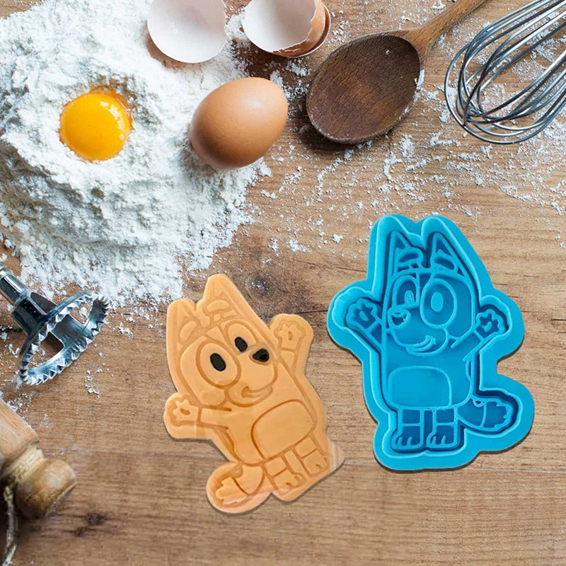 Bluey Bingo Cartoon Cute Little Creative Cake Mold BlueyHigh-Quality Plastic Biscuit Cookie Mold Shaping Gifts