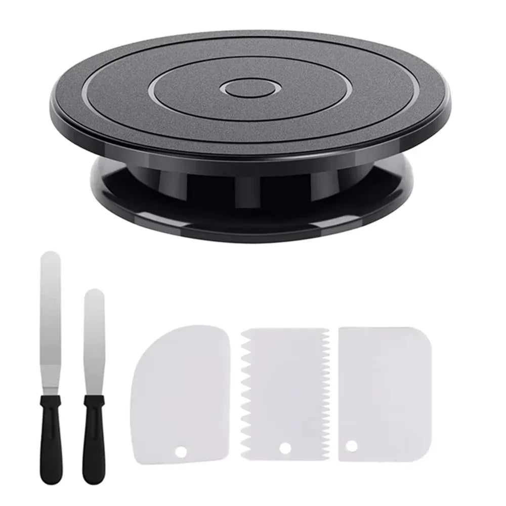 7Pcs Cake Making Tools Kit For Decorating Include Plastic Rotating Cake Turntable Icing Smoother/Spatula Cakes Leveler      0814