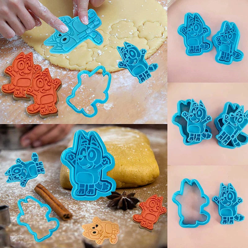 Bluey Bingo Cartoon Cute Little Creative Cake Mold BlueyHigh-Quality Plastic Biscuit Cookie Mold Shaping Gifts