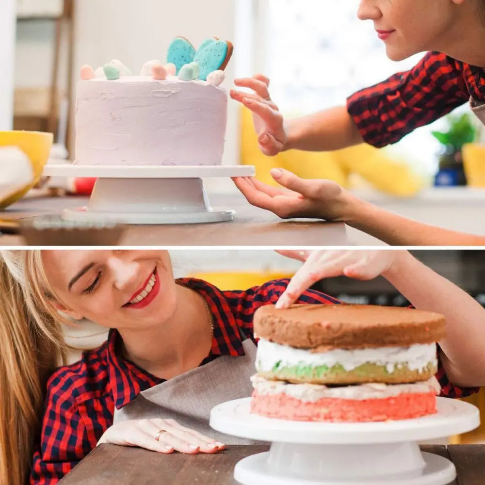 Baking Tools With Non-Slip Edge Plastic Cake Laminating Turntable Table Cake Turntable Laminating Table Cake Tools