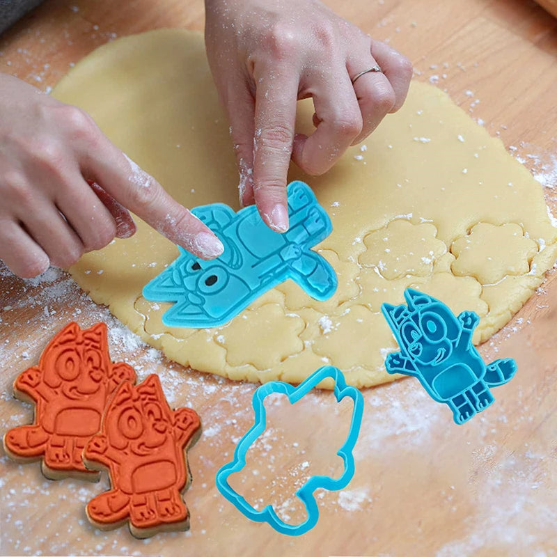 Bluey Bingo Cartoon Cute Little Creative Cake Mold BlueyHigh-Quality Plastic Biscuit Cookie Mold Shaping Gifts