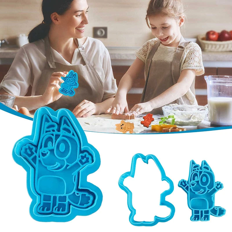 Bluey Bingo Cartoon Cute Little Creative Cake Mold BlueyHigh-Quality Plastic Biscuit Cookie Mold Shaping Gifts