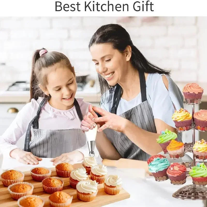 20/26/42PCS Bake Cake Decorating Kit Tools with Stainless Steel Tips Piping Bags and Tips Set Reusable Silicone Pastry Bags