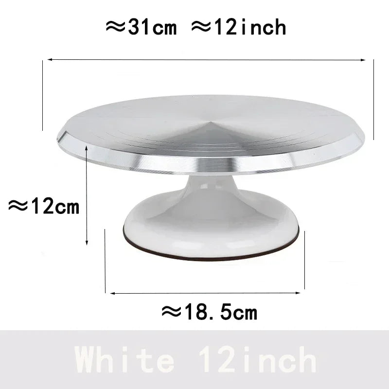 Cake Turntable Baking Tools For Cake Making 10 Inch/12 Inch Aluminum Alloy Stable Rotation Removable And Easy To Clean Bakeware