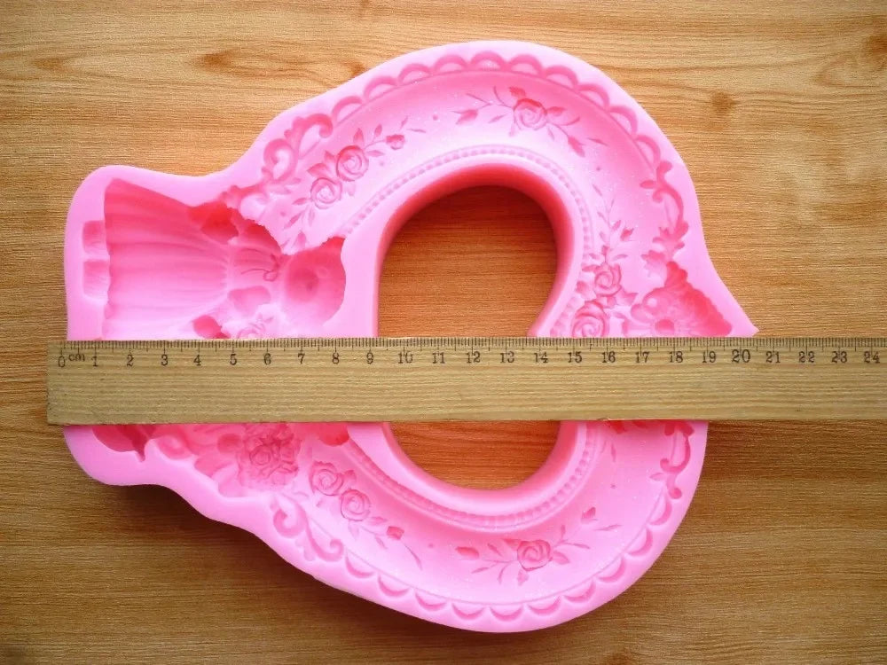 Bear Wedding Fashion Frame Cake Mold Chocolate Mold for the Kitchen Baking Cake Tool DIY Sugarcraft Decoration Tool