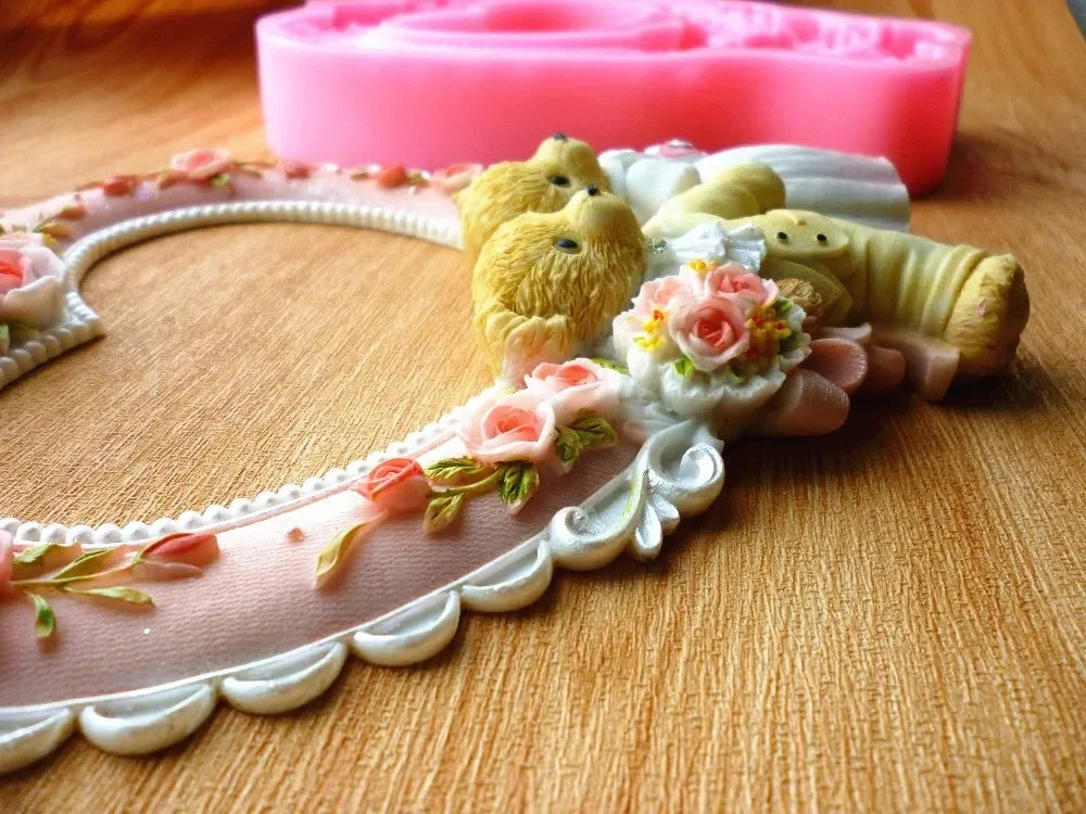 Bear Wedding Fashion Frame Cake Mold Chocolate Mold for the Kitchen Baking Cake Tool DIY Sugarcraft Decoration Tool