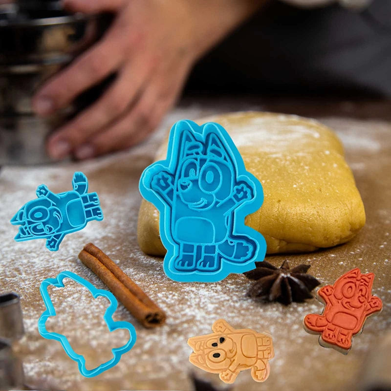 Bluey Bingo Cartoon Cute Little Creative Cake Mold BlueyHigh-Quality Plastic Biscuit Cookie Mold Shaping Gifts