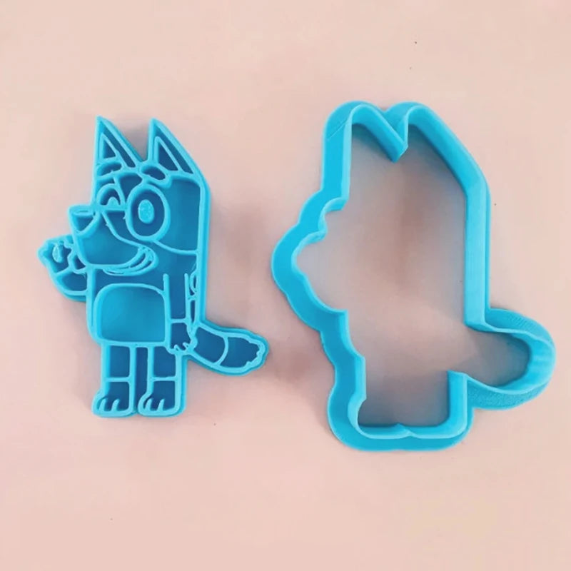 Bluey Bingo Cartoon Cute Little Creative Cake Mold BlueyHigh-Quality Plastic Biscuit Cookie Mold Shaping Gifts